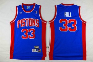 Maillot De Basket Detroit Pistons Grant Hill 33 Retro Engrener Bleu